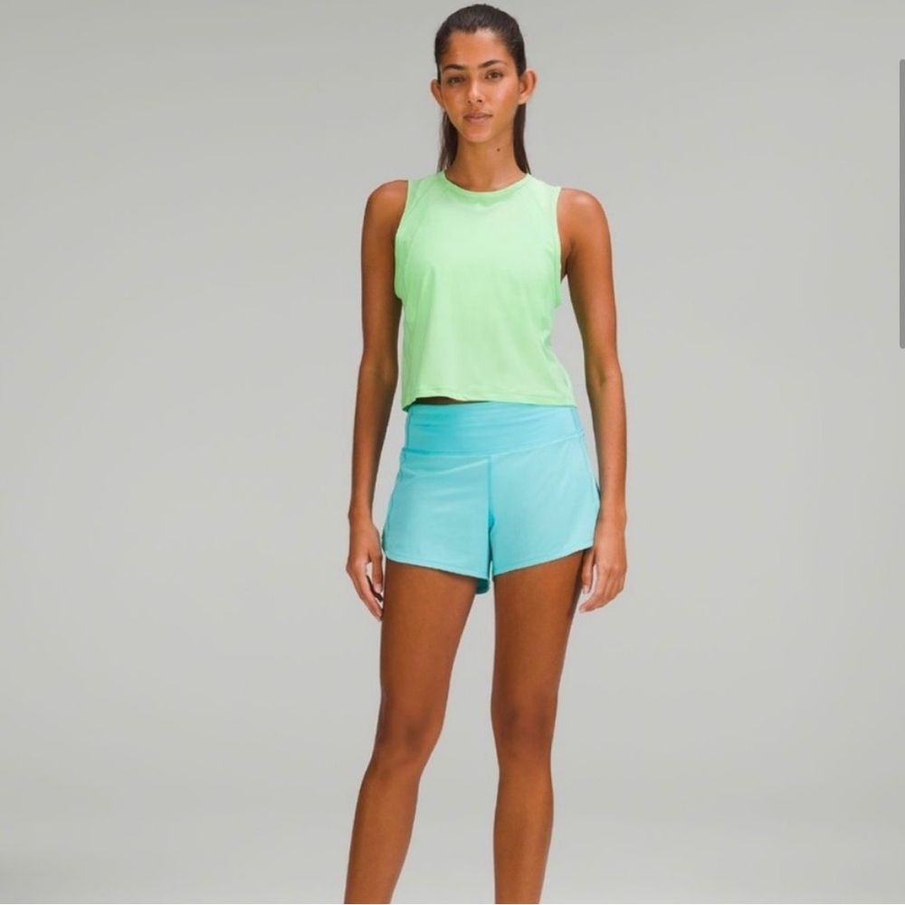 Lululemon High Rise Speed Up Shorts - Electric Turquoise